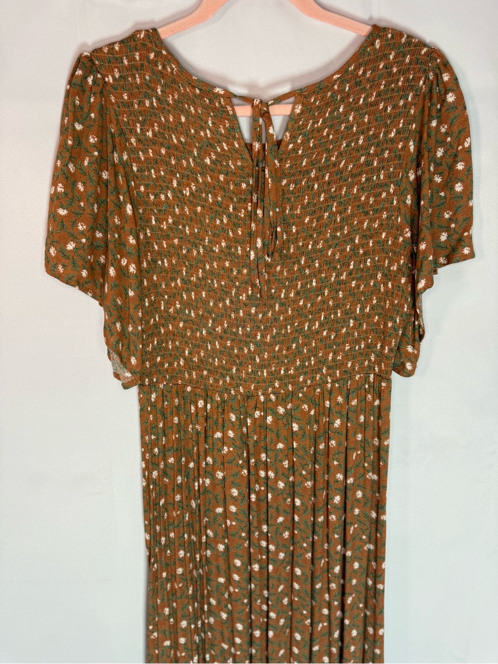 NWT In Loom- Smocked Waist Floral Maxi Dress in Rust - Size L - Picture 6 of 7